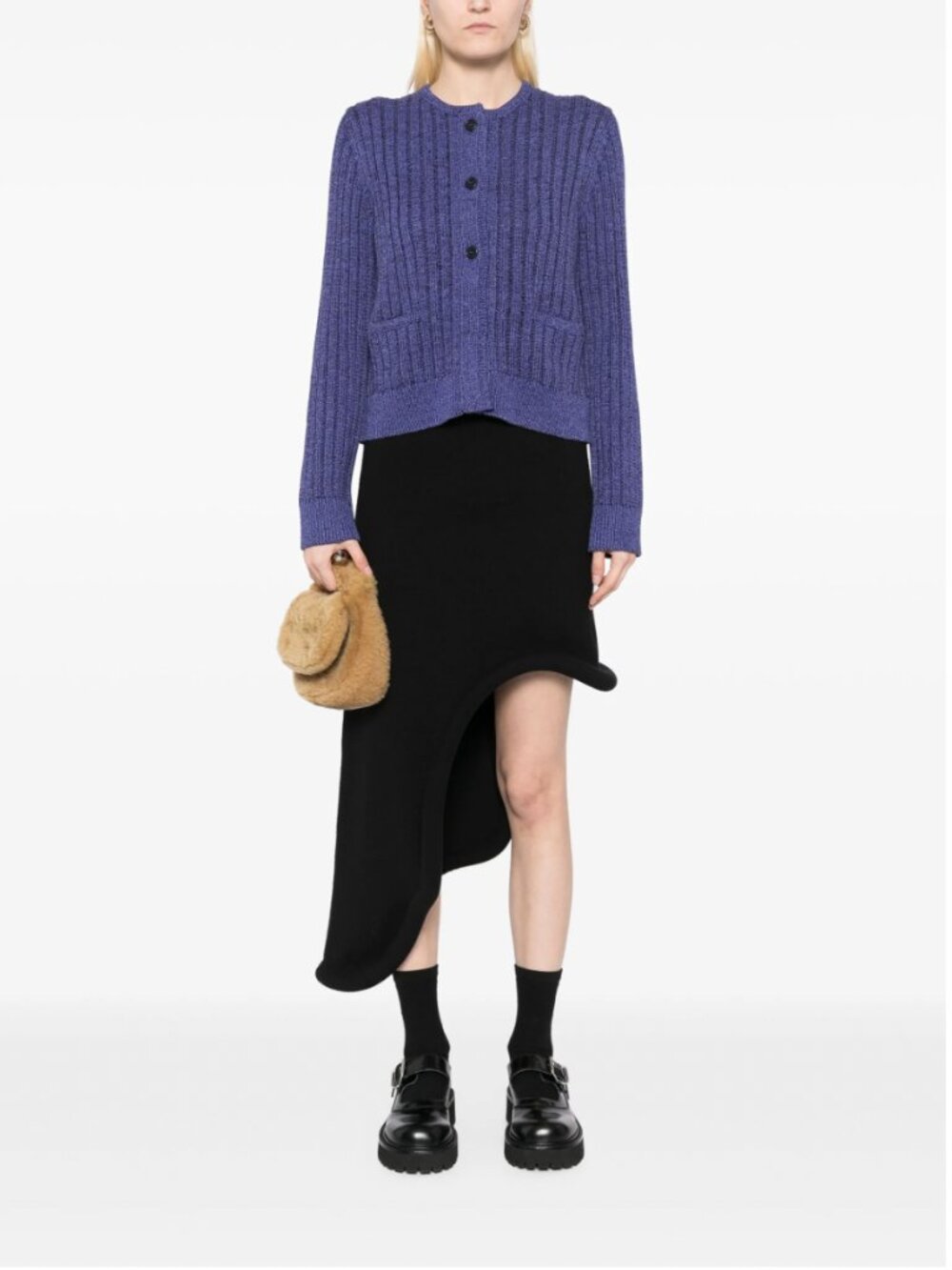 JW ANDERSON Purple Ribbed Knit Cardigan Small - Picture 3 of 8